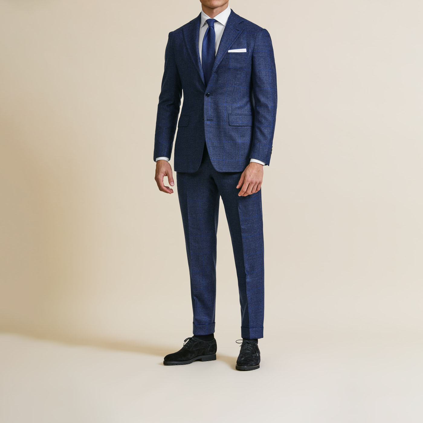 A crisp, classic cobalt custom suit from Pearce Bespoke Greater Syracuse.