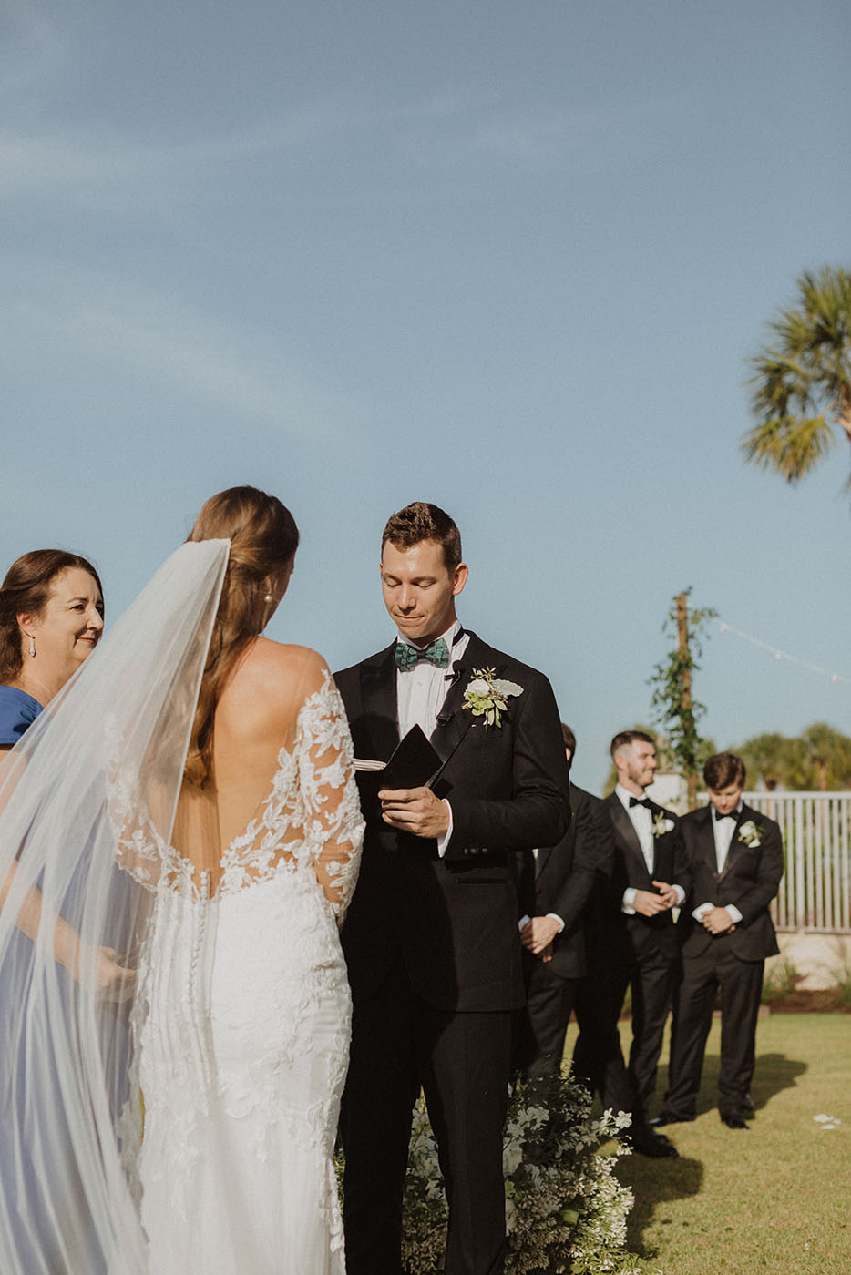 A bride and groom at the alter in New Orleans, LA.