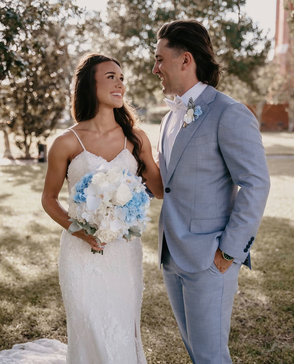 A bride and groom in New Orleans, LA.